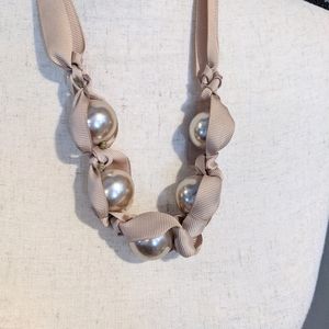 Large Tan Metallic Beads Wrapped in Tan Ri…